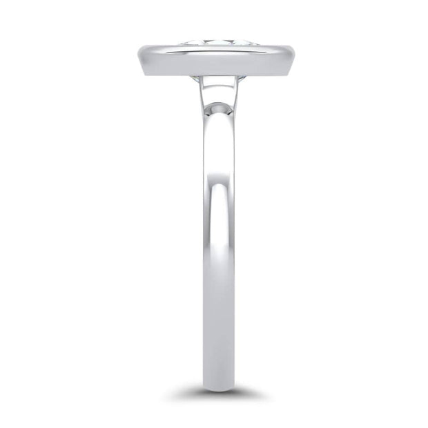 Alyssa Oval Cut Rubover Solitaire Engagement Ring Platinum | Noah James Jewellery.