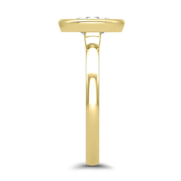 Alyssa Oval Cut Rubover Solitaire Engagement Ring Yellow Gold | Noah James Jewellery.