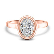 Alyssa Oval Cut Rubover Solitaire Engagement Ring Yellow Gold | Noah James Jewellery.