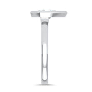 Alyssa Pear Shape Rubover Solitaire Engagement Ring Platinum | Noah James Jewellery.