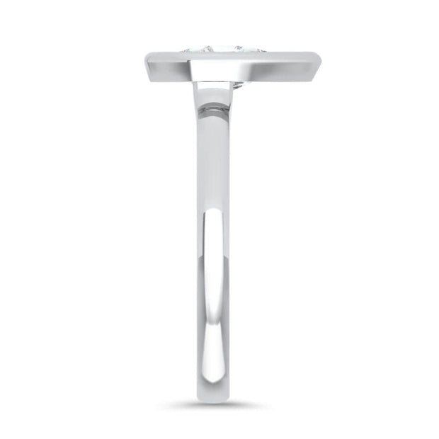 Alyssa Pear Shape Rubover Solitaire Engagement Ring Platinum | Noah James Jewellery.