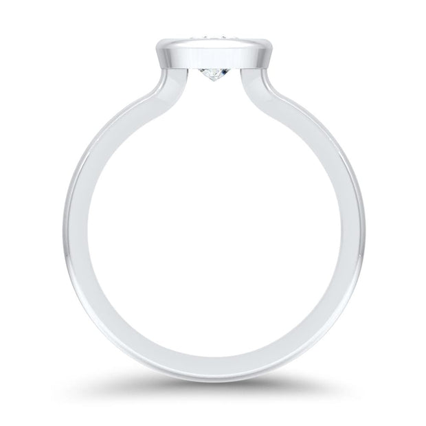 Alyssa Pear Shape Rubover Solitaire Engagement Ring Platinum | Noah James Jewellery.