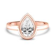 Alyssa Pear Shape Rubover Solitaire Engagement Ring Platinum | Noah James Jewellery.