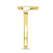 Alyssa Pear Shape Rubover Solitaire Engagement Ring Yellow Gold | Noah James Jewellery.