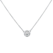 Alyssa Round Brilliant Cut Rubover Pendant Yellow Gold | Noah James Jewellery.