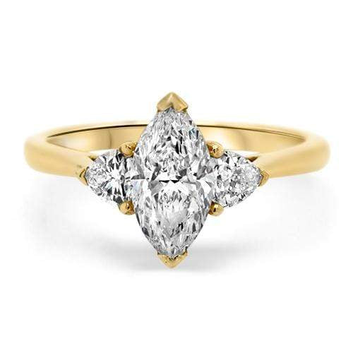 Aquila Marquise and Trilliant Engagement Ring Platinum | Noah James Jewellery.