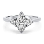 Aquila Marquise and Trilliant Engagement Ring Platinum | Noah James Jewellery.
