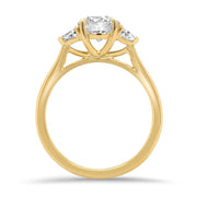 Aquila Round Brilliant and Trilliant Cut Engagement Ring Yellow Gold | Noah James Jewellery.