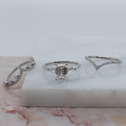 Noah James Jewellers Manchester Bespoke Gallery BESPOKE EMERALD CUT AND TAPERED BAGUETTE ENGAGEMENT RING Lab Grown Diamond Moissanite