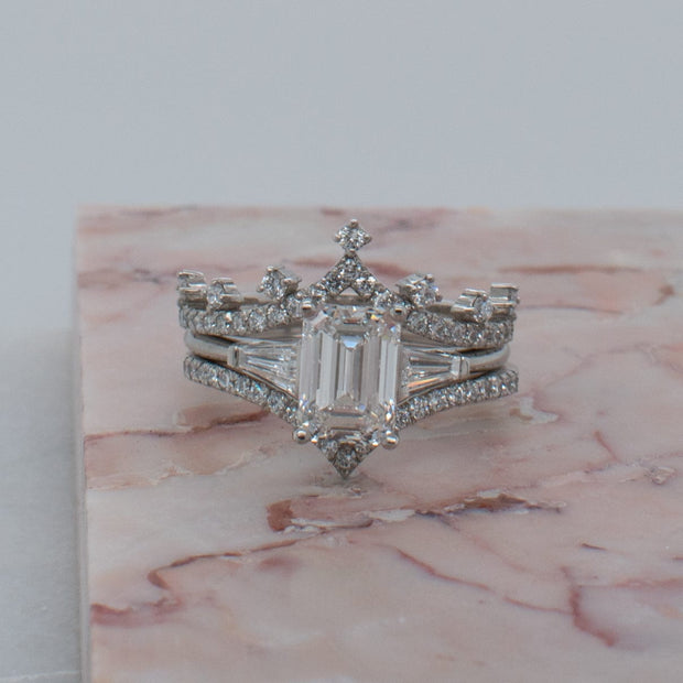 Noah James Jewellers Manchester Bespoke Gallery BESPOKE EMERALD CUT AND TAPERED BAGUETTE ENGAGEMENT RING Lab Grown Diamond Moissanite