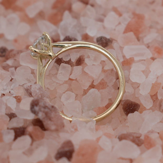 BESPOKE ENGAGEMENT RING WITH FLORAL UNDER BEZEL | Noah James Jewellery.