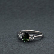 BESPOKE GREEN SAPPHIRE 3 STONE RING | Noah James Jewellery.