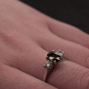 BESPOKE GREEN SAPPHIRE 3 STONE RING | Noah James Jewellery.