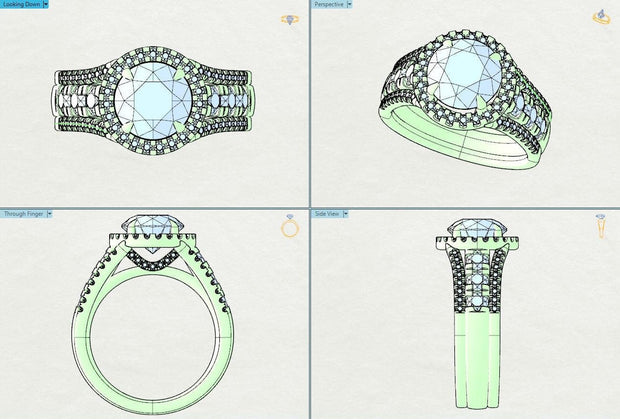 Noah James Jewellers Manchester Bespoke Gallery BESPOKE HALO DRESS RING Lab Grown Diamond Moissanite