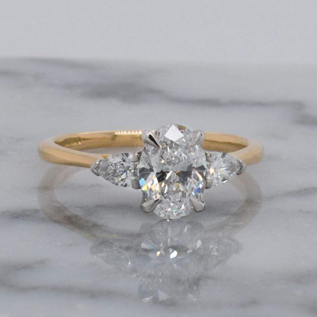 BESPOKE OVAL AND PEAR SHAPE ENGAGEMENT RING | Noah James Jewellery.