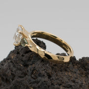 Noah James Jewellers Manchester Bespoke Gallery Bespoke princess cut diamond and pear shape sapphire engagement ring Lab Grown Diamond Moissanite