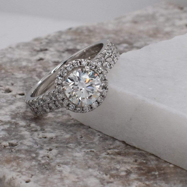 BESPOKE ROUND BRILLIANT CUT 2 ROW ENGAGEMENT RING | Noah James Jewellery.