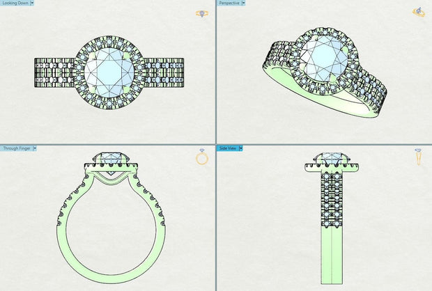 Noah James Jewellers Manchester Bespoke Gallery BESPOKE ROUND BRILLIANT CUT 2 ROW ENGAGEMENT RING Lab Grown Diamond Moissanite