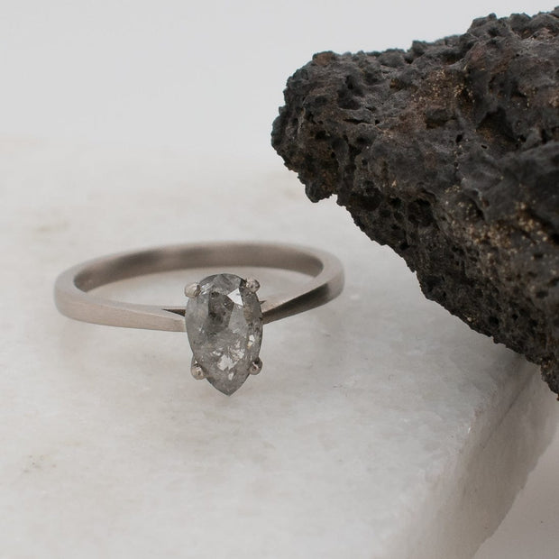 Noah James Jewellers Manchester Bespoke Gallery BESPOKE RUSTIC PEAR DIAMOND SOLITAIRE RING Lab Grown Diamond Moissanite