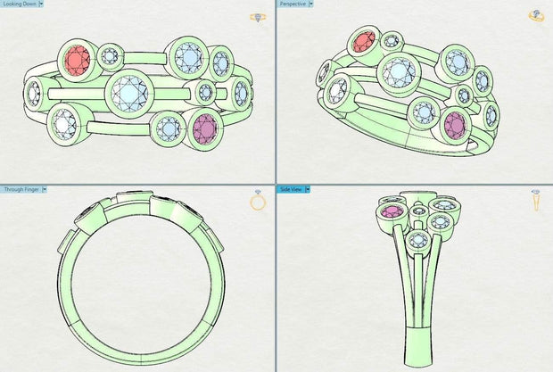 BESPOKE YELLOW GOLD RAINDANCE RING | Noah James Jewellery.