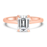 Celeste Emerald Cut Solitaire Engagement Ring Platinum | Noah James Jewellery.