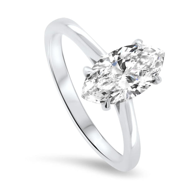 Celeste Marquise Cut Solitaire Engagement Ring Platinum | Noah James Jewellery.