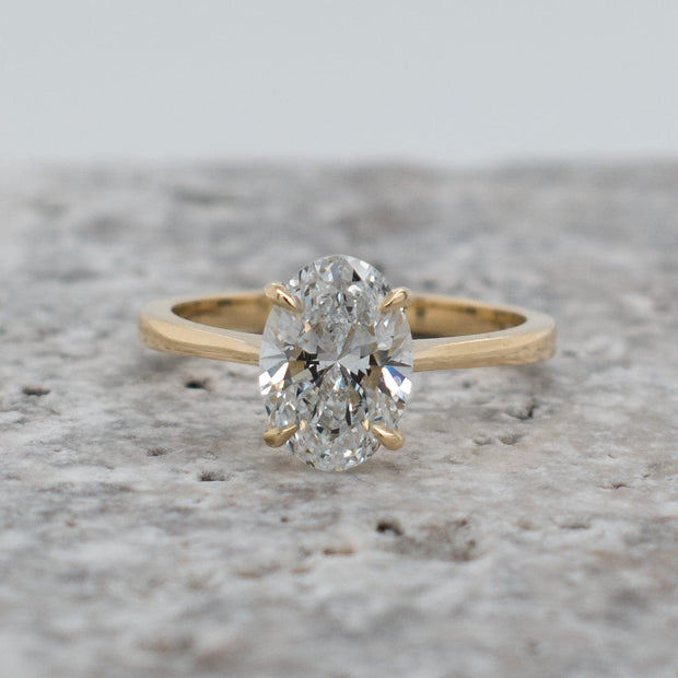 Noah James Jewellers Manchester In Stock Engagement Ring Celeste Oval Cut Lab Grown Diamond Solitaire Engagement Ring Yellow Gold Lab Grown Diamond Moissanite