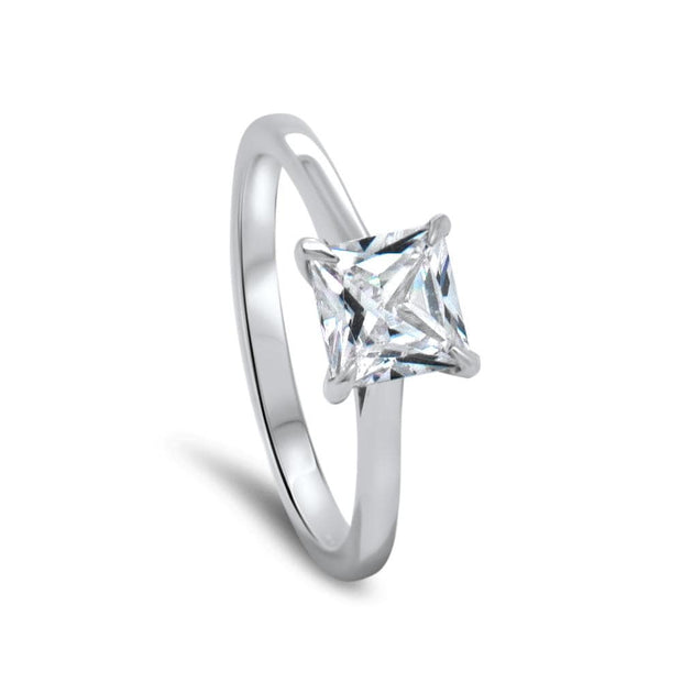 Celeste Princess Cut Solitaire Engagement Ring Platinum | Noah James Jewellery.