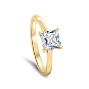 Celeste Princess Cut Solitaire Engagement Ring Yellow Gold | Noah James Jewellery.