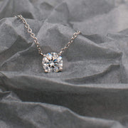 Noah James Jewellers Manchester In Stock Pendant Celeste Round Brilliant Cut Moissanite Claw Set Pendant 9ct White Gold Lab Grown Diamond Moissanite