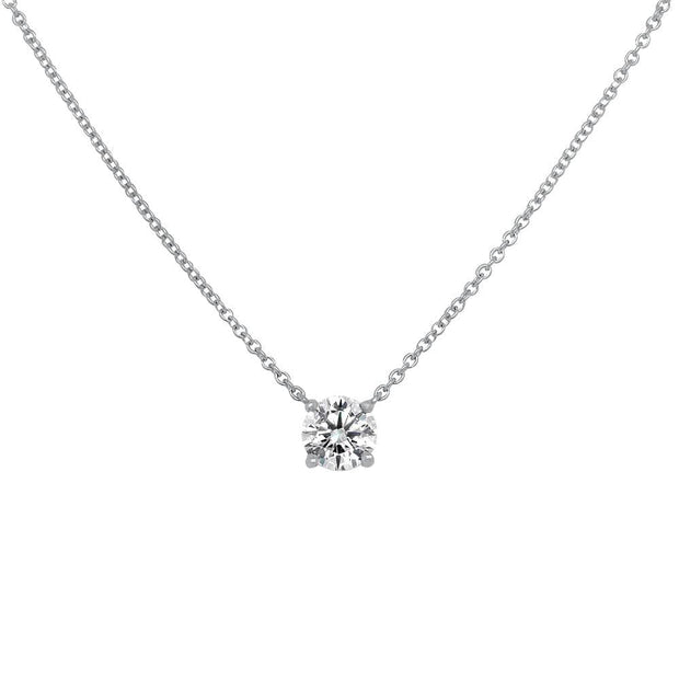 Noah James Jewellers Manchester In Stock Pendant Celeste Round Brilliant Cut Moissanite Claw Set Pendant 9ct White Gold Lab Grown Diamond Moissanite