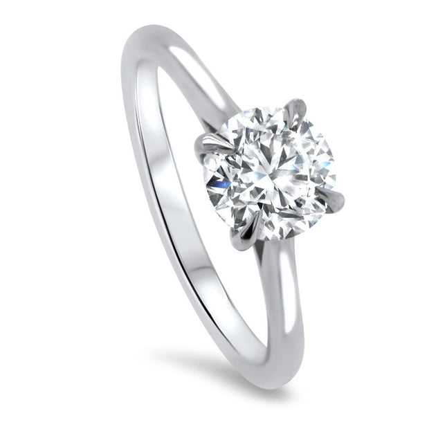 Celeste Round Brilliant Cut Solitaire Engagement Ring Platinum | Noah James Jewellery.
