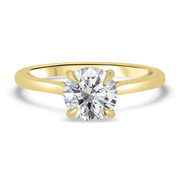 Celeste Round Brilliant Cut Solitaire Engagement Ring Yellow Gold | Noah James Jewellery.