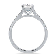 Elena Cushion Cut Diamond Set Band Engagement Ring Platinum | Noah James Jewellery.
