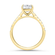 Elena Emerald Cut Diamond Set Band Engagement Ring Yellow Gold | Noah James Jewellery.