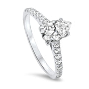 Elena Pear Shape Diamond Set Band Engagement Ring Platinum | Noah James Jewellery.