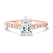 Elena Pear Shape Diamond Set Band Engagement Ring Platinum | Noah James Jewellery.