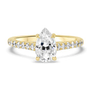 Elena Pear Shape Diamond Set Band Engagement Ring Platinum | Noah James Jewellery.