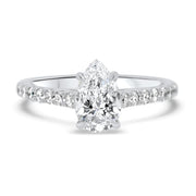 Elena Pear Shape Diamond Set Band Engagement Ring Platinum | Noah James Jewellery.