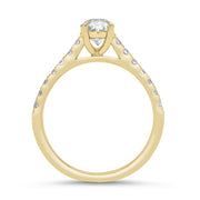 Elena Pear Shape Diamond Set Band Engagement Ring Yellow Gold | Noah James Jewellery.