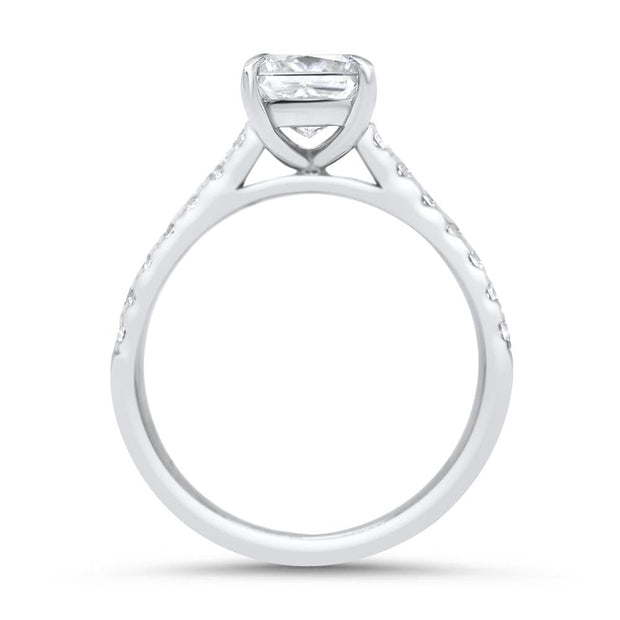 Elena Princess Cut Diamond Set Band Engagement Ring Platinum | Noah James Jewellery.