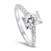 Elena Radiant Cut Diamond Set Band Engagement Ring Platinum | Noah James Jewellery.