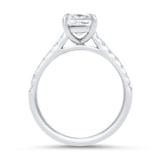 Elena Radiant Cut Diamond Set Band Engagement Ring Platinum | Noah James Jewellery.
