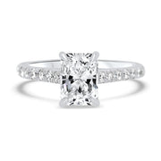 Elena Radiant Cut Diamond Set Band Engagement Ring Platinum | Noah James Jewellery.