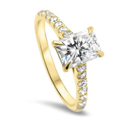Elena Radiant Cut Diamond Set Band Engagement Ring Yellow Gold | Noah James Jewellery.