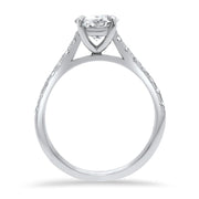 Elena Round Brilliant Cut Diamond Set Band Engagement Ring Platinum | Noah James Jewellery.