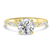 Elena Round Brilliant Cut Diamond Set Band Engagement Ring Yellow Gold | Noah James Jewellery.