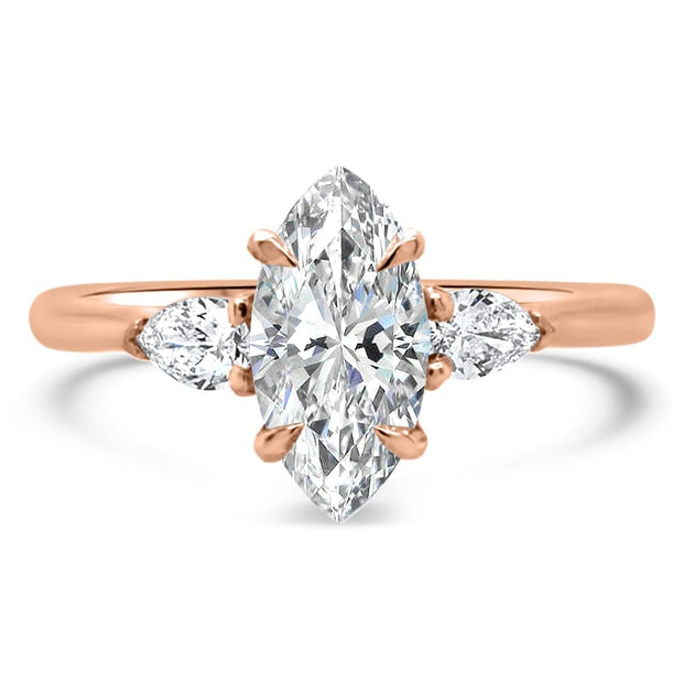 Noah James Jewellers Manchester Wholesale Engagement Ring TEST - Flora Marquise Cut and Pear Shape Engagement Ring Lab Grown Diamond Moissanite