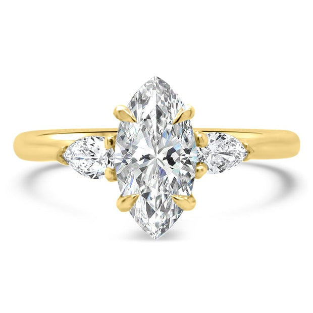 Noah James Jewellers Manchester Wholesale Engagement Ring TEST - Flora Marquise Cut and Pear Shape Engagement Ring Lab Grown Diamond Moissanite
