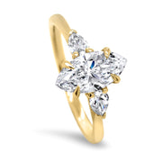 Flora Marquise Cut and Pear Shape Engagement Ring Yellow Gold | Noah James Jewellery.